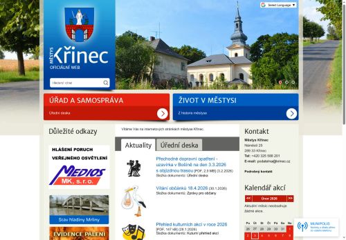 Zobrazit webové stránky Úřad městyse Křinec