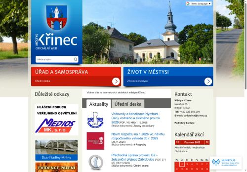 Zobrazit webové stránky Úřad městyse Křinec