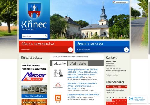 Zobrazit webové stránky Úřad městyse Křinec