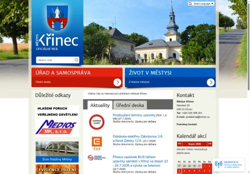 Zobrazit webové stránky Úřad městyse Křinec