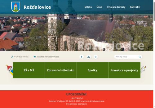 Zobrazit webové stránky Městský úřad Rožďalovice
