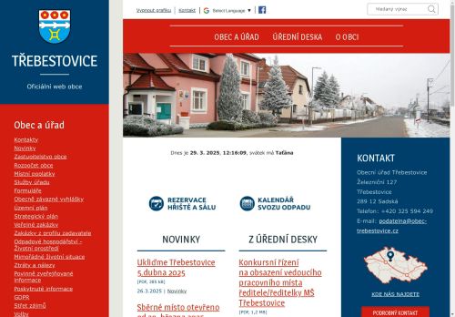 Obec Třebestovice nabízí práci na pozici PRACOVNÍK/ICE ÚDRŽBY VEŘEJNÉ ZELENĚ, ÚKLID A ÚDRŽBA OBCE v obci Třebestovice