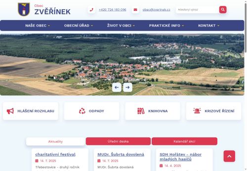 Zobrazit webové stránky Obecní úřad Zvěřínek