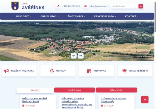 Zobrazit webové stránky Obecní úřad Zvěřínek