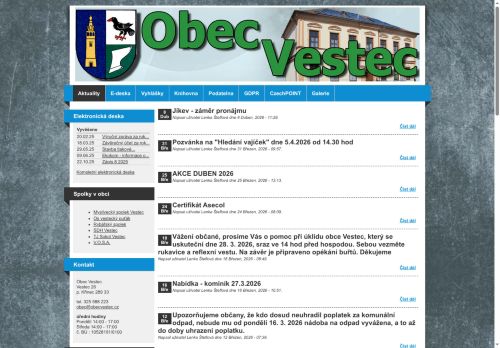 Zobrazit webové stránky Obecní úřad Vestec