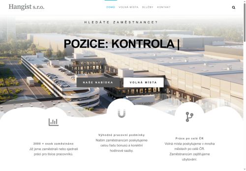 Webové stránky Hangist s.r.o., Chrášťany