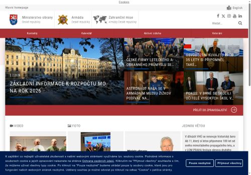 Webové stránky Ministerstvo obrany, Brno