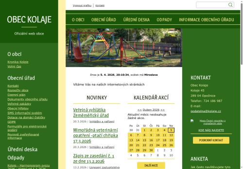 Zobrazit webové stránky Obecní úřad Kolaje