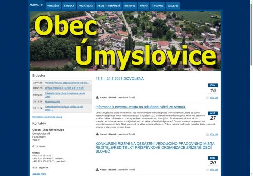 Zobrazit webové stránky Obecní úřad Úmyslovice