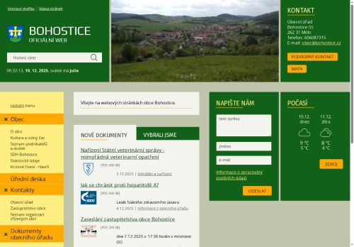 Zobrazit webové stránky Obecní úřad Bohostice