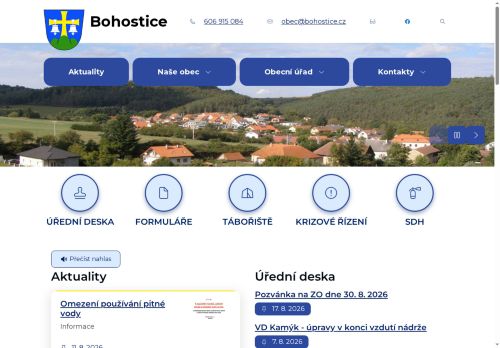 Zobrazit webové stránky Obecní úřad Bohostice