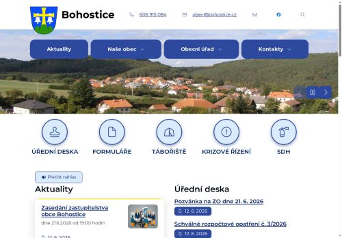 Zobrazit webové stránky Obecní úřad Bohostice