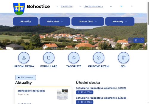 Zobrazit webové stránky Obecní úřad Bohostice