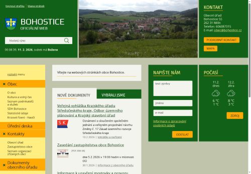 Zobrazit webové stránky Obecní úřad Bohostice