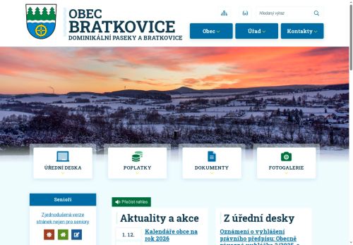 Zobrazit webové stránky Obecní úřad Bratkovice