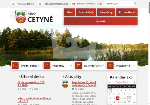 Zobrazit webové stránky Obecní úřad Cetyně