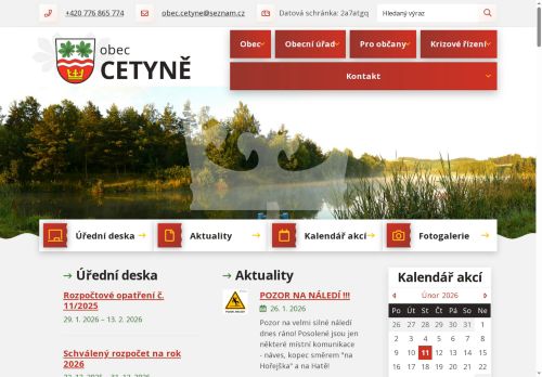 Zobrazit webové stránky Obecní úřad Cetyně