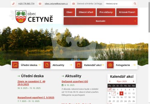 Zobrazit webové stránky Obecní úřad Cetyně