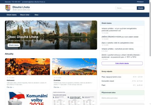Zobrazit webové stránky Obecní úřad Dlouhá Lhota