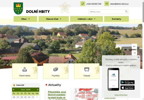 Zobrazit webové stránky Obecní úřad Dolní Hbity