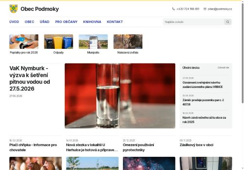 Zobrazit webové stránky Obecní úřad Podmoky