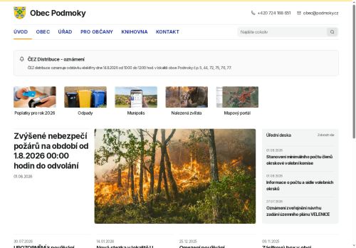 Zobrazit webové stránky Obecní úřad Podmoky