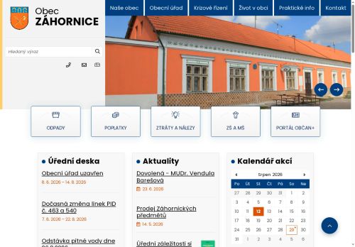 Zobrazit webové stránky Obecní úřad Záhornice