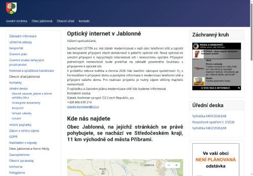 Zobrazit webové stránky Obecní úřad Jablonná
