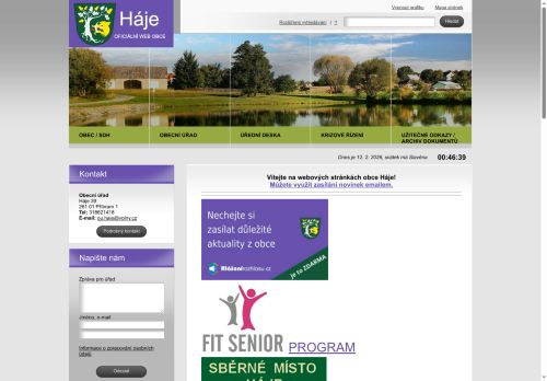 Zobrazit webové stránky Obecní úřad Háje