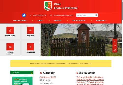 Zobrazit webové stránky Obecní úřad Lhota u Příbramě