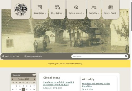 Zobrazit webové stránky Obecní úřad Ostrov