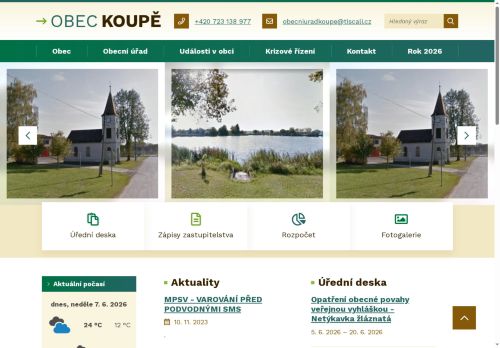 Zobrazit webové stránky Obecní úřad Koupě