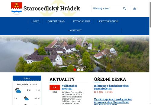 Zobrazit webové stránky Obecní úřad Starosedlský Hrádek