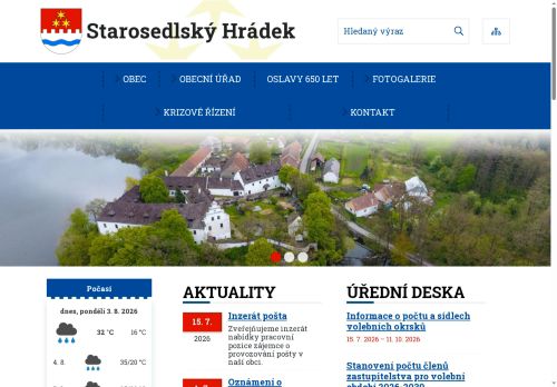 Zobrazit webové stránky Obecní úřad Starosedlský Hrádek