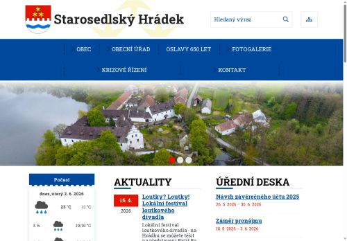 Zobrazit webové stránky Obecní úřad Starosedlský Hrádek