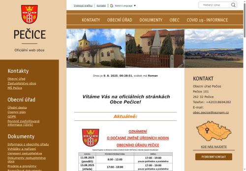 Zobrazit webové stránky Obecní úřad Pečice