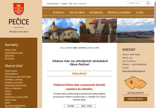 Zobrazit webové stránky Obecní úřad Pečice