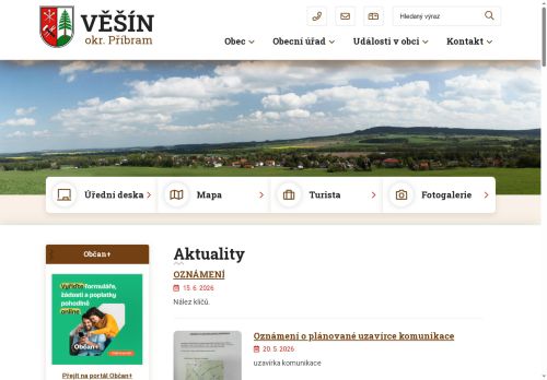 Zobrazit webové stránky Obecní úřad Věšín
