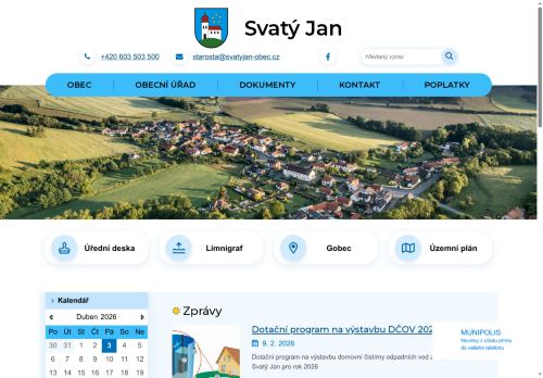 Zobrazit webové stránky Obecní úřad Svatý Jan