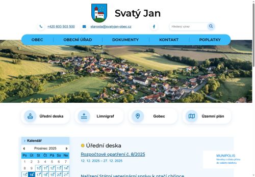 Zobrazit webové stránky Obecní úřad Svatý Jan