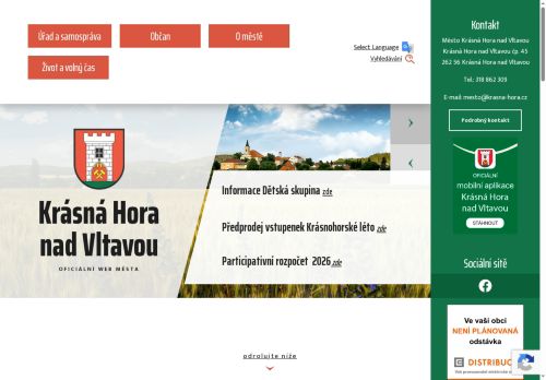 Zobrazit webové stránky Městský úřad Krásná Hora nad Vltavou