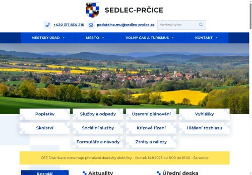 Zobrazit webové stránky Městský úřad Sedlec-Prčice
