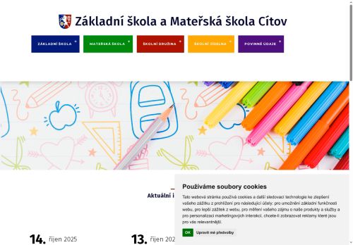 Základní škola a Mateřská škola Cítov, okres Mělník nabízí práci na pozici Učitel/ka MŠ v obci Cítov