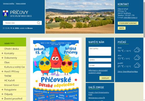 Zobrazit webové stránky Obecní úřad Příčovy