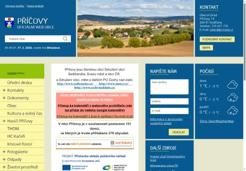 Zobrazit webové stránky Obecní úřad Příčovy