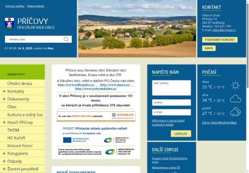 Zobrazit webové stránky Obecní úřad Příčovy