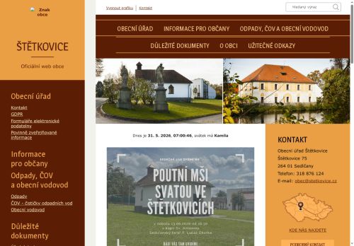 Zobrazit webové stránky Obecní úřad Štětkovice