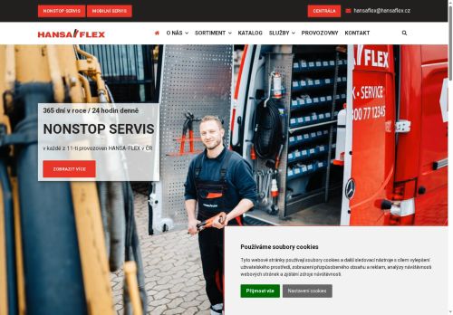 Webové stránky HANSA-FLEX spol. s r.o., Plzeň
