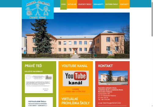 Speciální základní škola, mateřská škola a praktická škola Moravská Třebová nabízí práci na pozici Učitel/ka MŠ, speciální pedagogika v obci Moravská Třebová