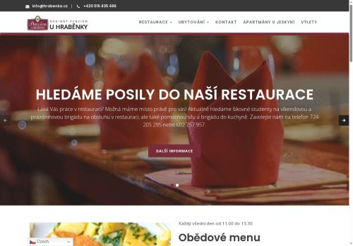 Webové stránky Hraběnka, spol. s r.o., Petrovice